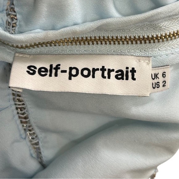 Self-Portrait Light Blue and Gold Midi Dress - Picture 11 of 12